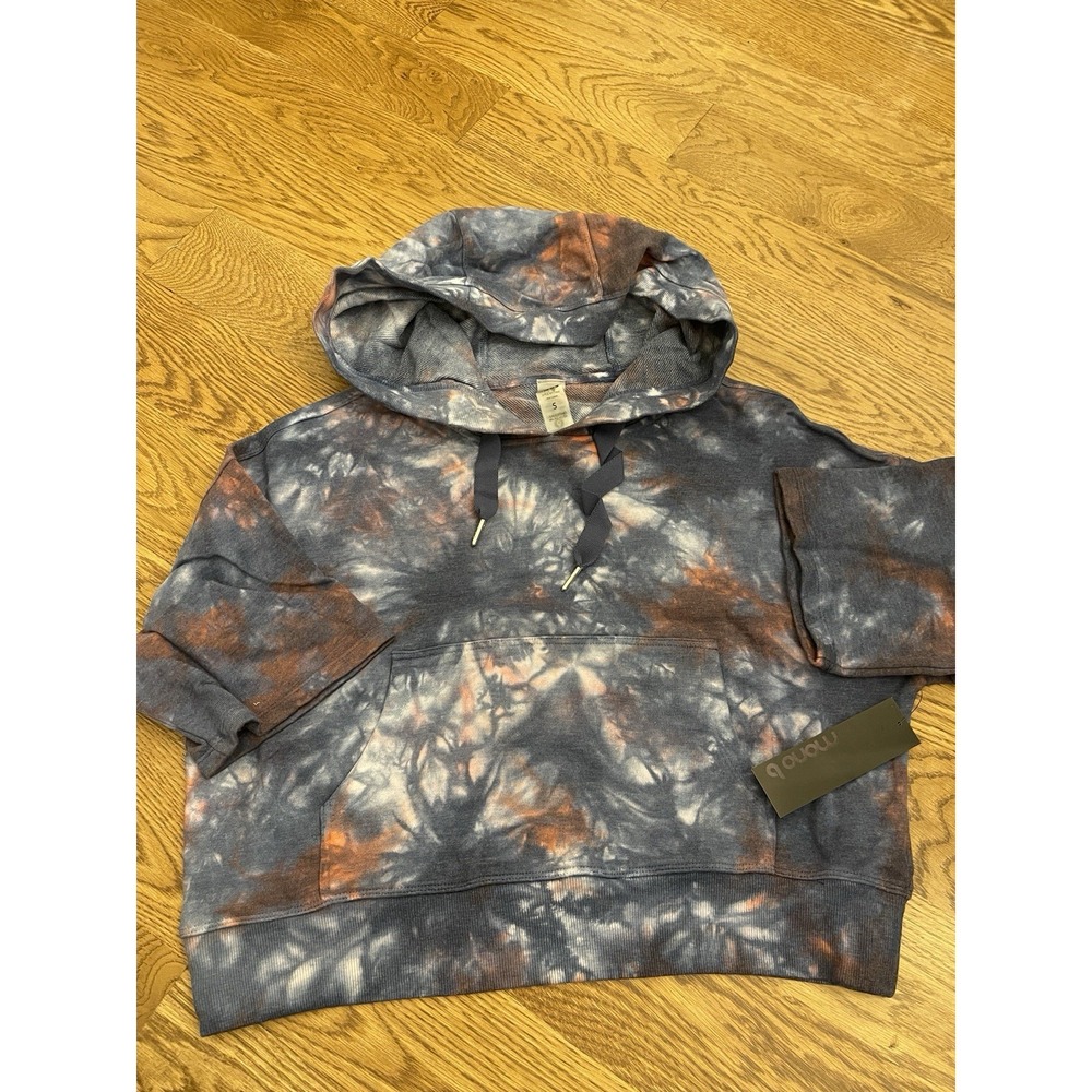 Mono B Anthropologie Tie Die Cropped Hoodie French Terry NEW Small